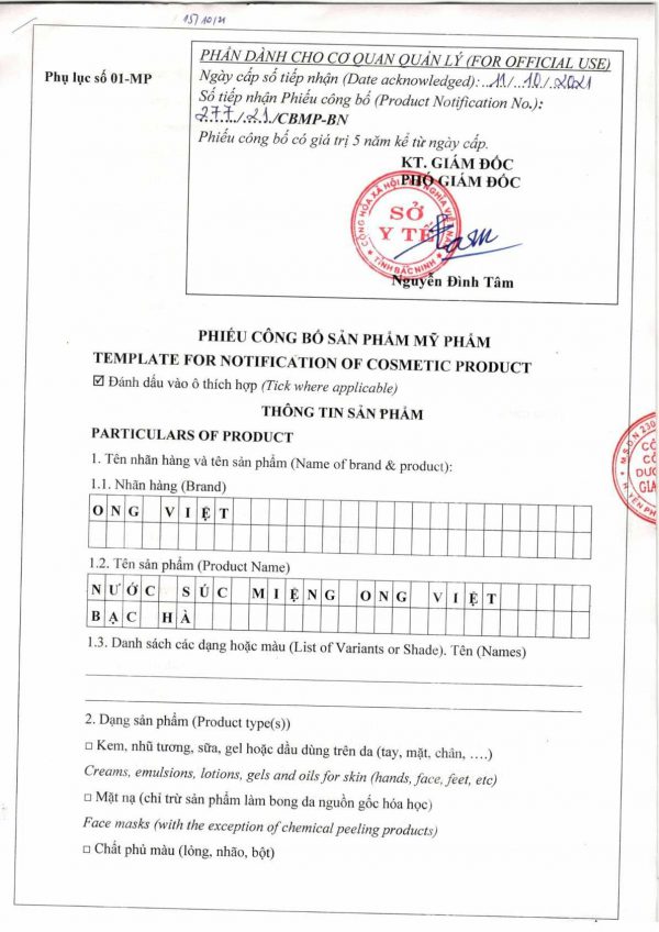 Nước súc miệng Ong Việt Bạc Hà